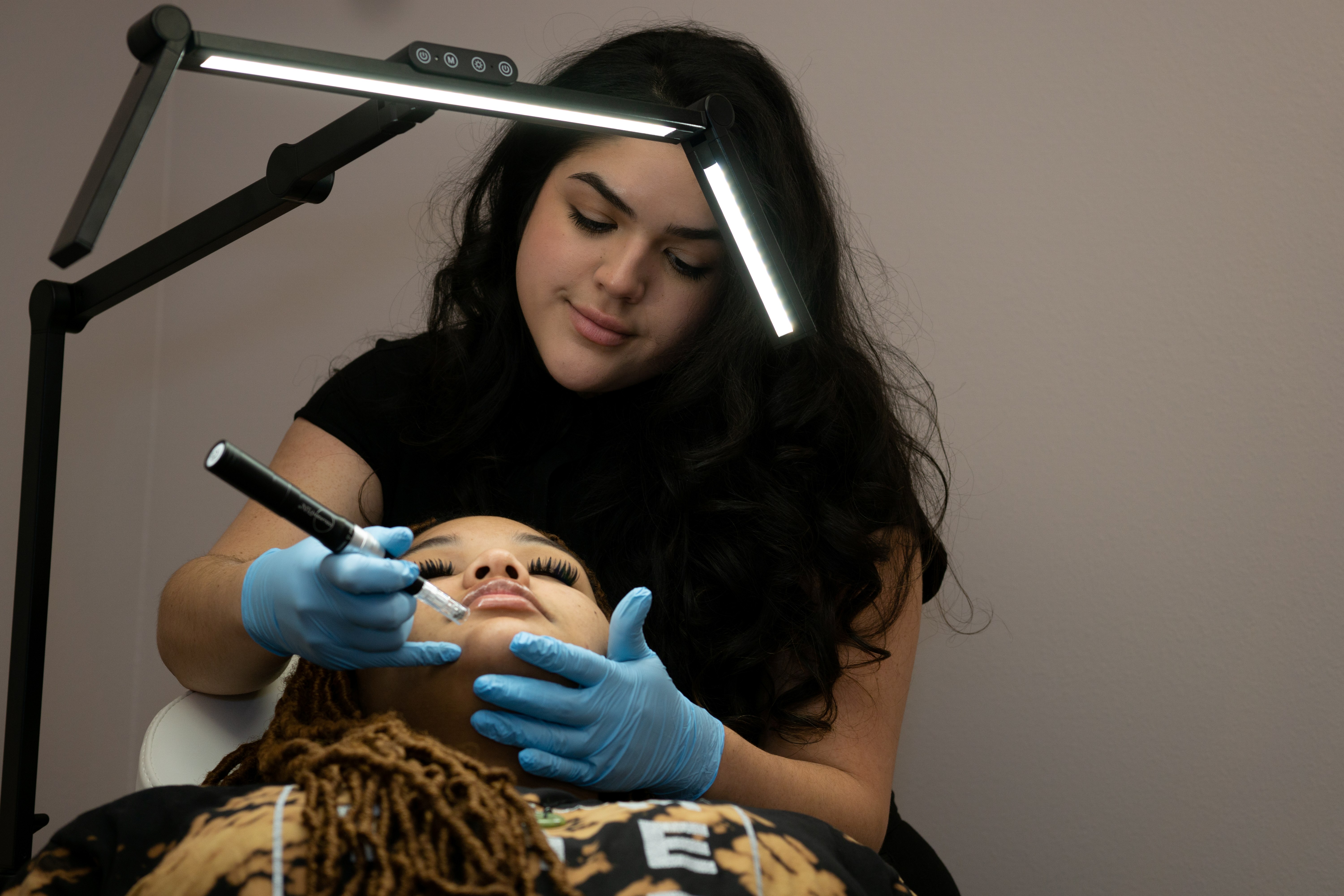 Professional microneedling treatment